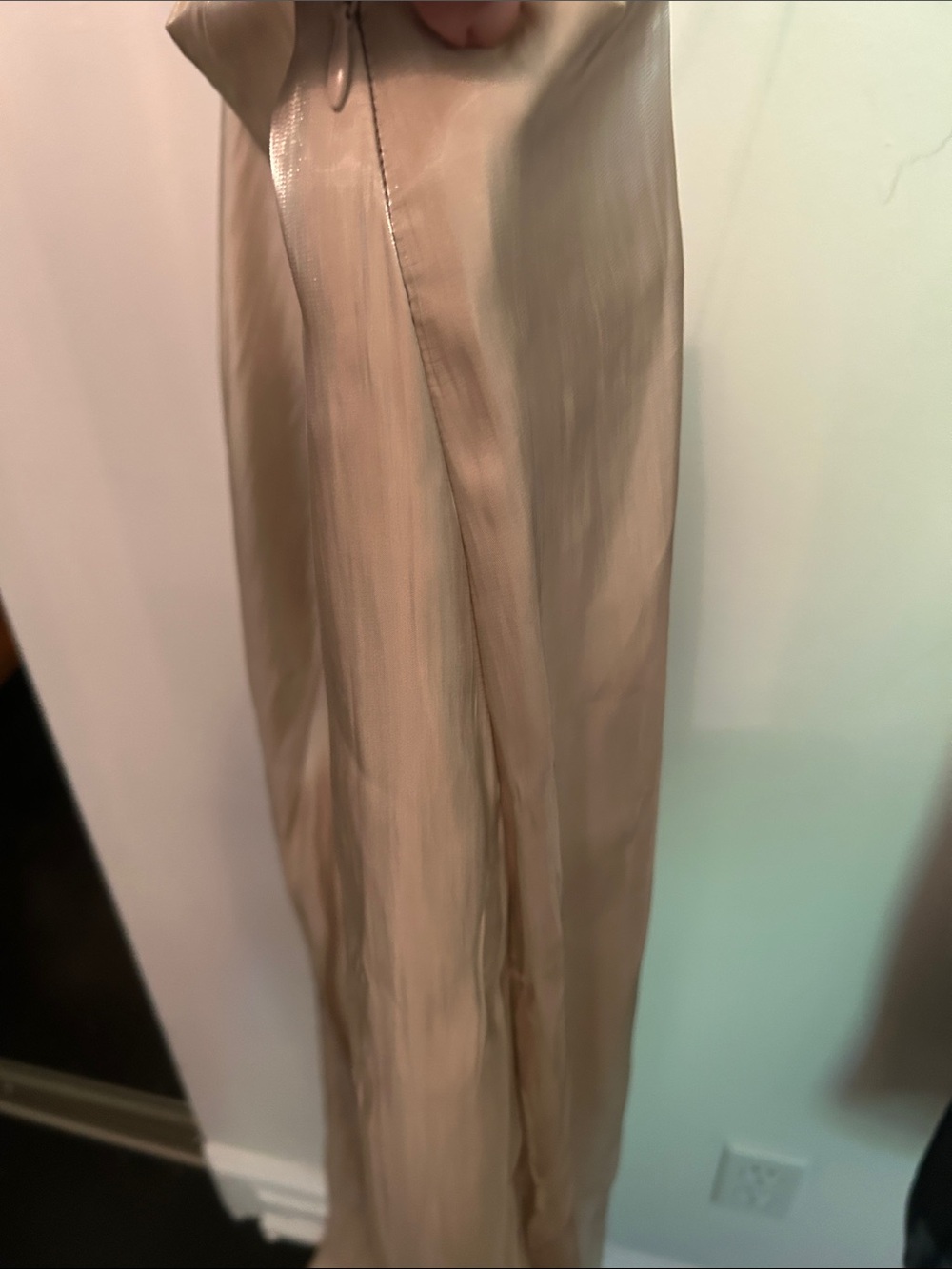 NWT Satin Finish Gold Wide Leg Jumpsuit - Picture 8 of 9